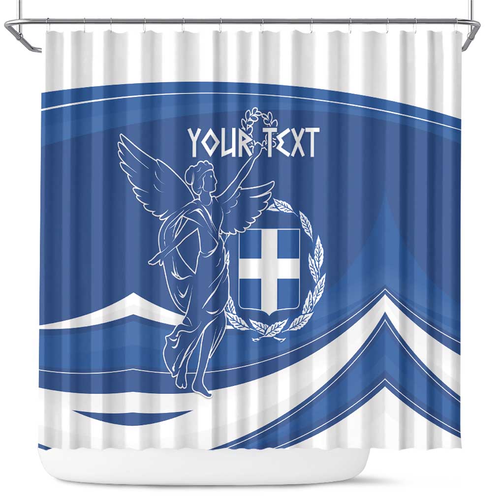 Personalized National Greek Flag Day Shower Curtain Elliniki Dimokratia