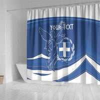 Personalized National Greek Flag Day Shower Curtain Elliniki Dimokratia