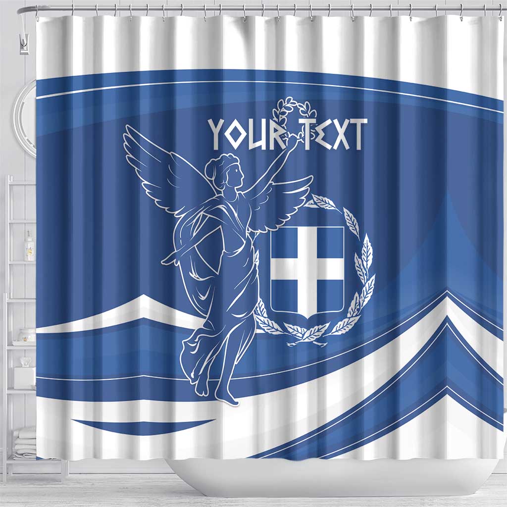 Personalized National Greek Flag Day Shower Curtain Elliniki Dimokratia