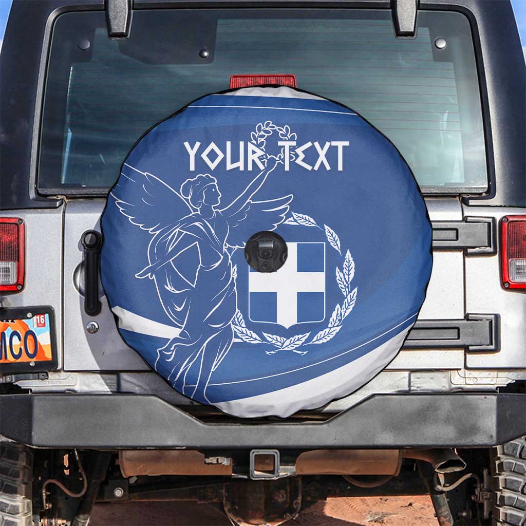 Personalized National Greek Flag Day Spare Tire Cover Elliniki Dimokratia