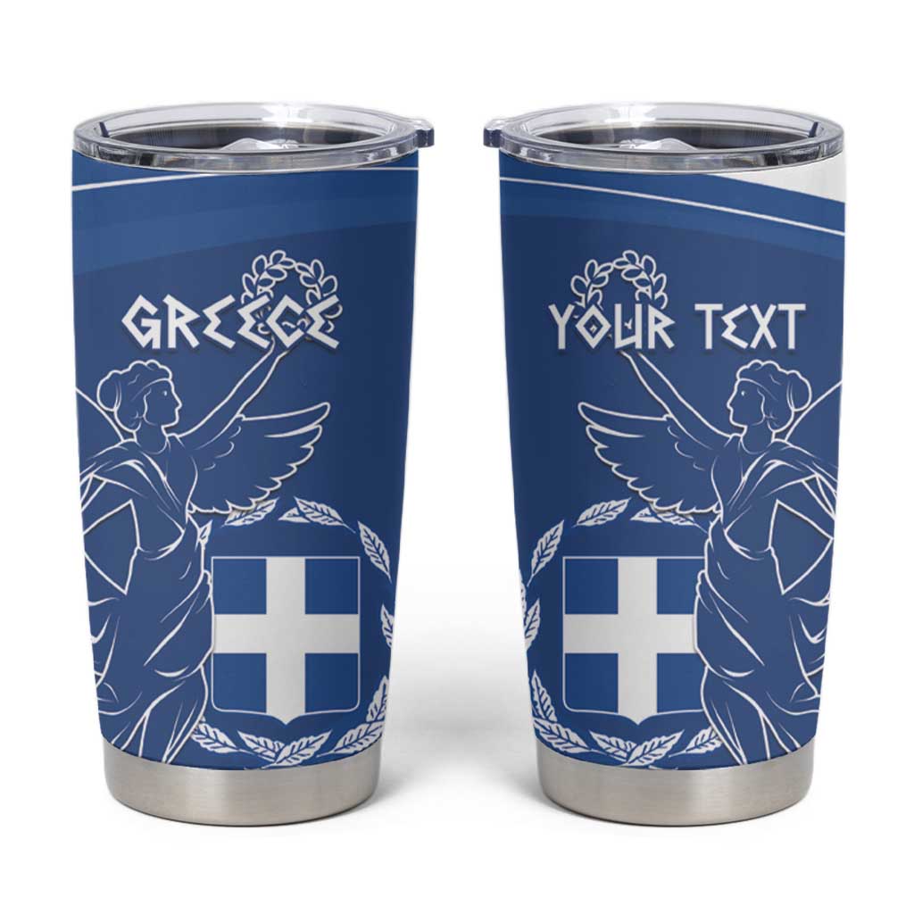 Personalized National Greek Flag Day Tumbler Cup Elliniki Dimokratia