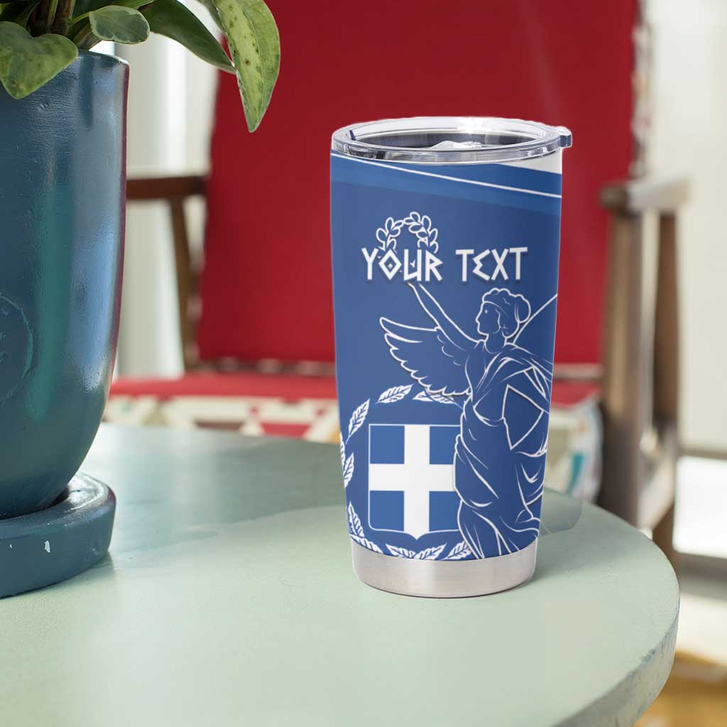 Personalized National Greek Flag Day Tumbler Cup Elliniki Dimokratia