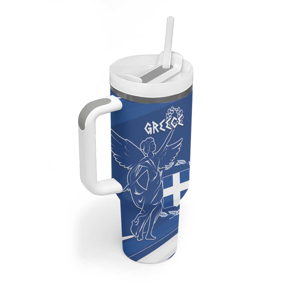 Personalized National Greek Flag Day Tumbler With Handle Elliniki Dimokratia