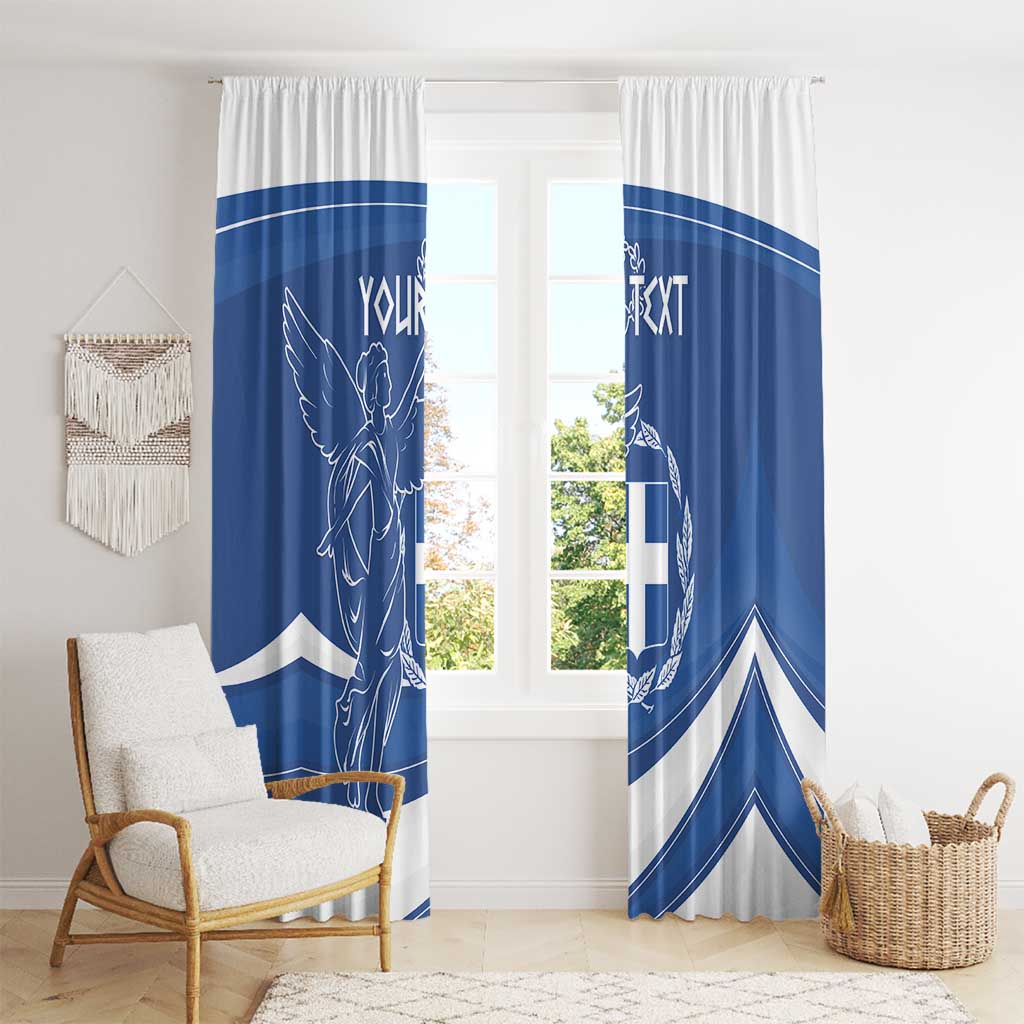 Personalized National Greek Flag Day Window Curtain Elliniki Dimokratia