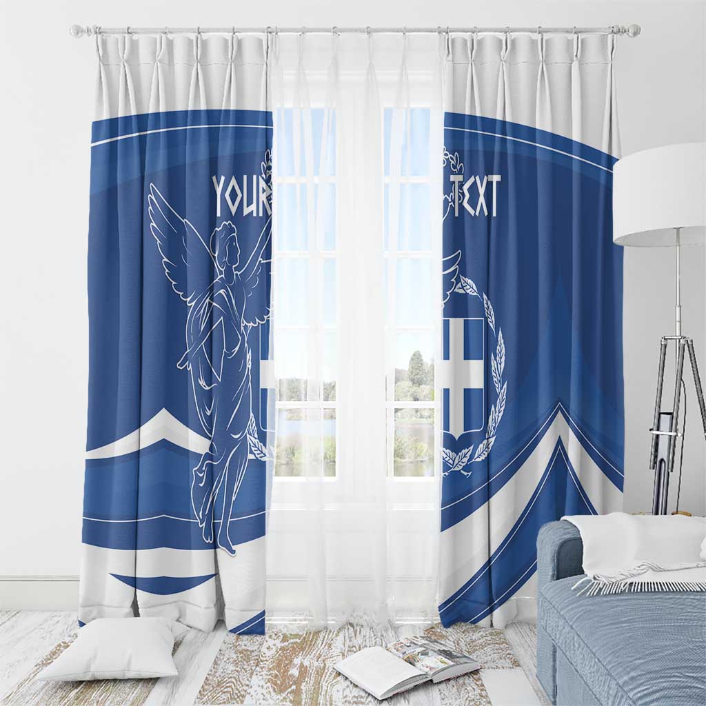 Personalized National Greek Flag Day Window Curtain Elliniki Dimokratia