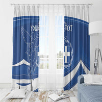 Personalized National Greek Flag Day Window Curtain Elliniki Dimokratia