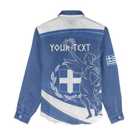 Personalized National Greek Flag Day Women Casual Shirt Elliniki Dimokratia