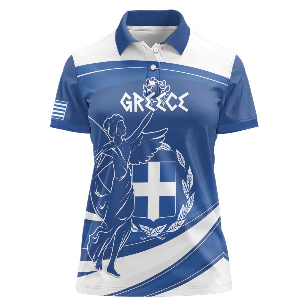 Personalized National Greek Flag Day Women Polo Shirt Elliniki Dimokratia