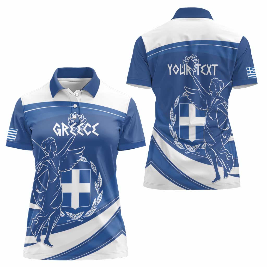 Personalized National Greek Flag Day Women Polo Shirt Elliniki Dimokratia