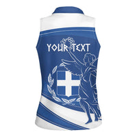 Personalized National Greek Flag Day Women Sleeveless Polo Shirt Elliniki Dimokratia