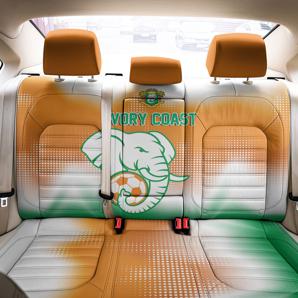 Ivory Coast Football Back Car Seat Cover Proud Elephant Fan Edition