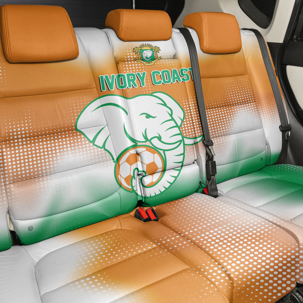 Ivory Coast Football Back Car Seat Cover Proud Elephant Fan Edition