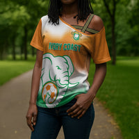 Custom Ivory Coast Football Cross Shoulder Shirt Proud Elephant Fan Edition