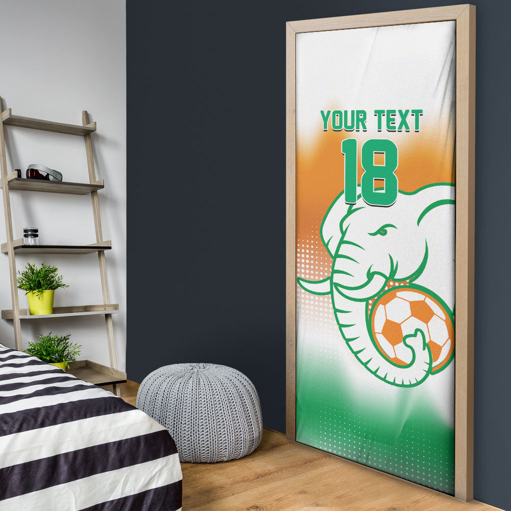 Custom Ivory Coast Football Door Cover Proud Elephant Fan Edition