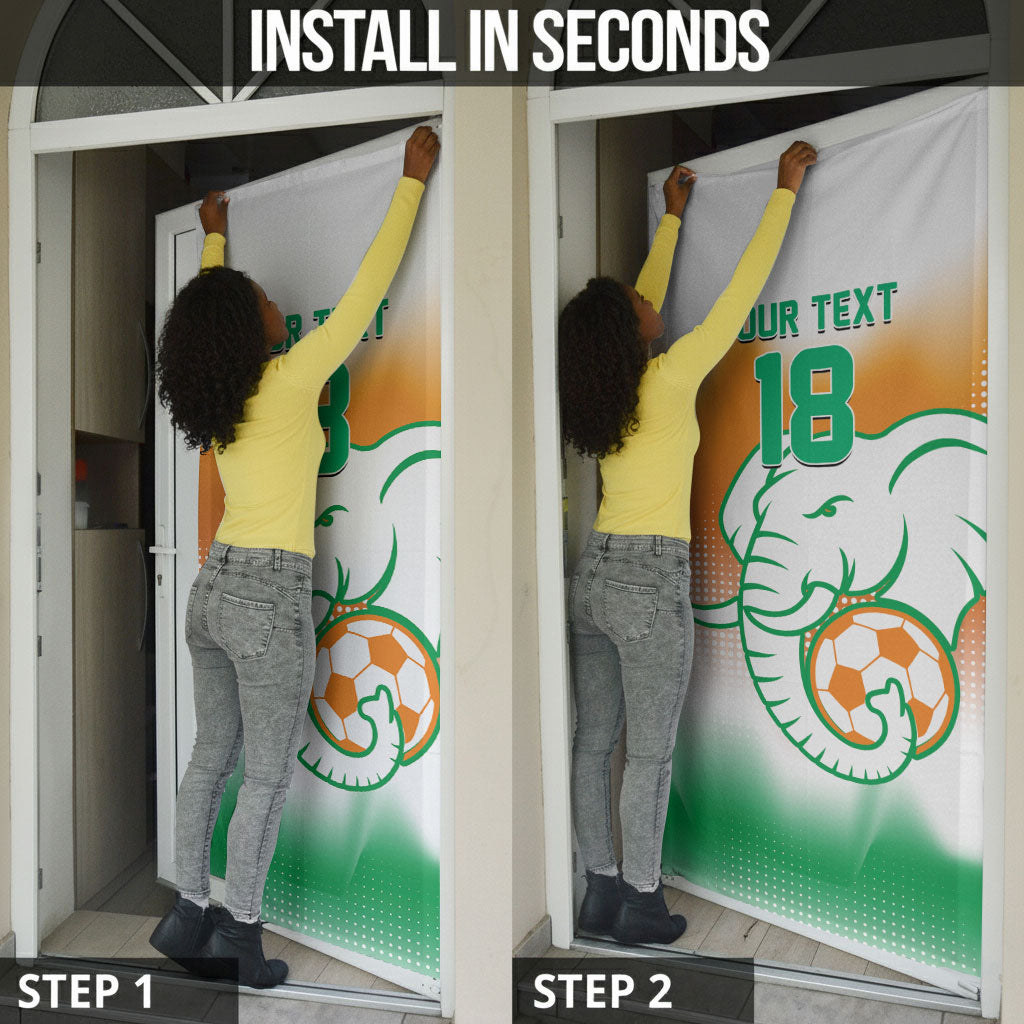 Custom Ivory Coast Football Door Cover Proud Elephant Fan Edition