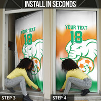 Custom Ivory Coast Football Door Cover Proud Elephant Fan Edition