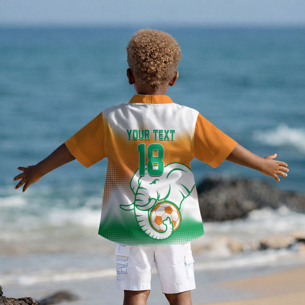 Custom Ivory Coast Football Kid Hawaiian Shirt Proud Elephant Fan Edition LT18