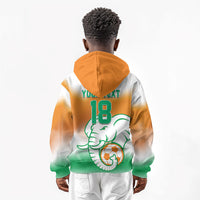 Custom Ivory Coast Football Kid Hoodie Proud Elephant Fan Edition