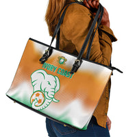 Ivory Coast Football Leather Tote Bag Proud Elephant Fan Edition
