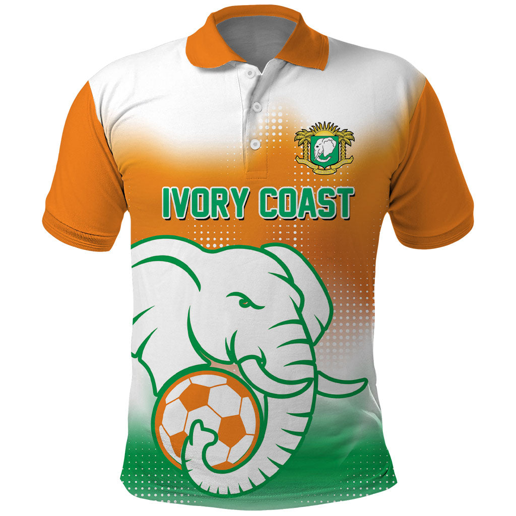 Custom Ivory Coast Football Polo Shirt Proud Elephant Fan Edition