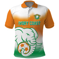 Custom Ivory Coast Football Polo Shirt Proud Elephant Fan Edition