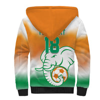 Custom Ivory Coast Football Sherpa Hoodie Proud Elephant Fan Edition