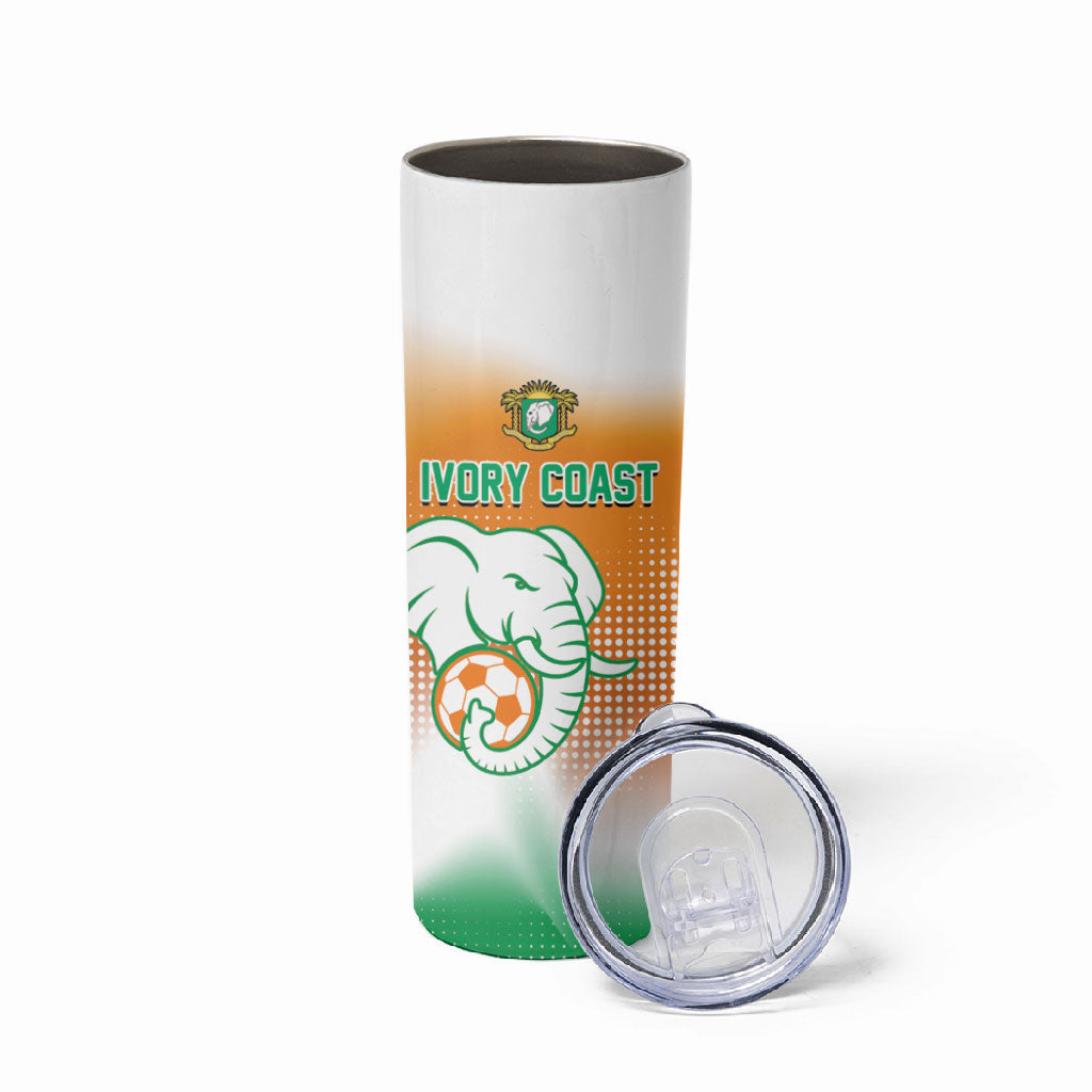 Custom Ivory Coast Football Skinny Tumbler Proud Elephant Fan Edition