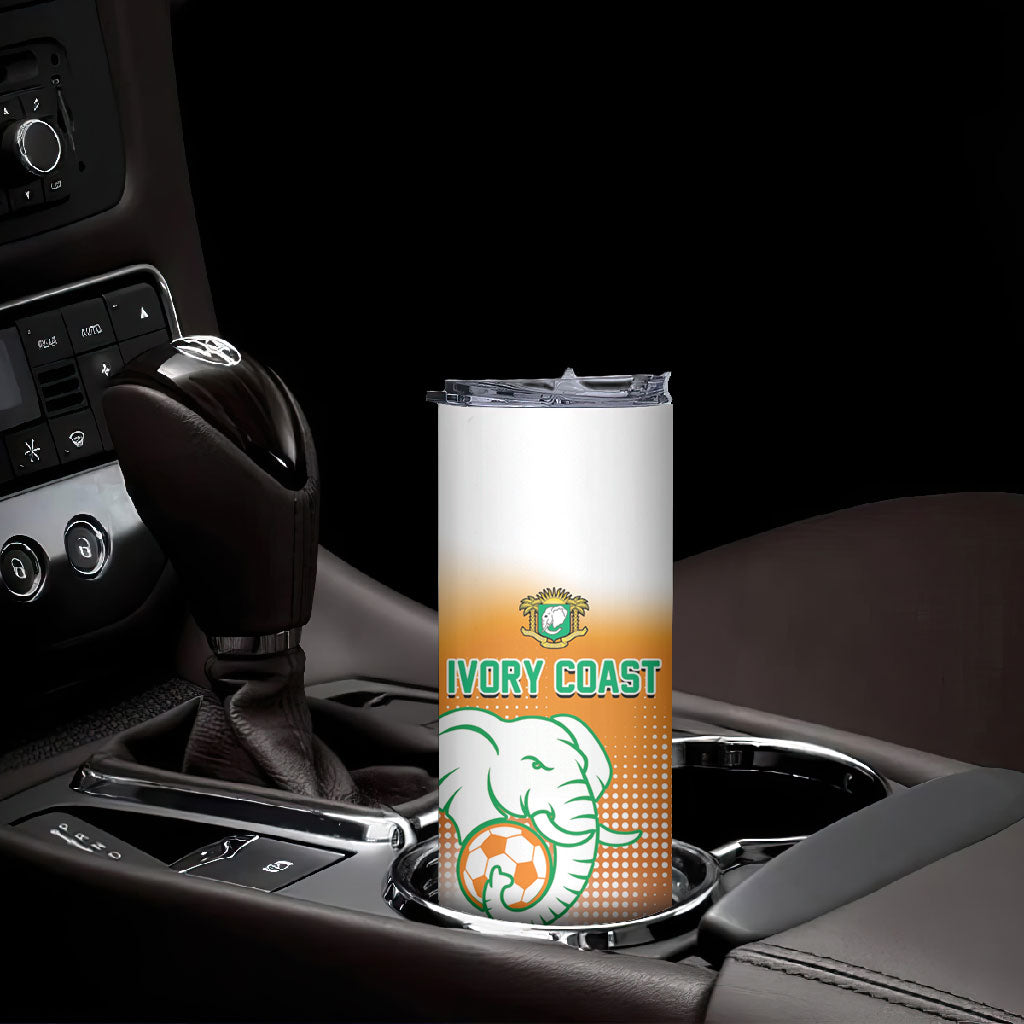 Custom Ivory Coast Football Skinny Tumbler Proud Elephant Fan Edition