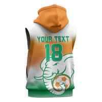 Custom Ivory Coast Football Sleeveless Hoodie Proud Elephant Fan Edition
