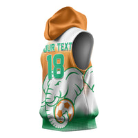 Custom Ivory Coast Football Sleeveless Hoodie Proud Elephant Fan Edition
