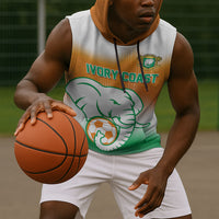 Custom Ivory Coast Football Sleeveless Hoodie Proud Elephant Fan Edition