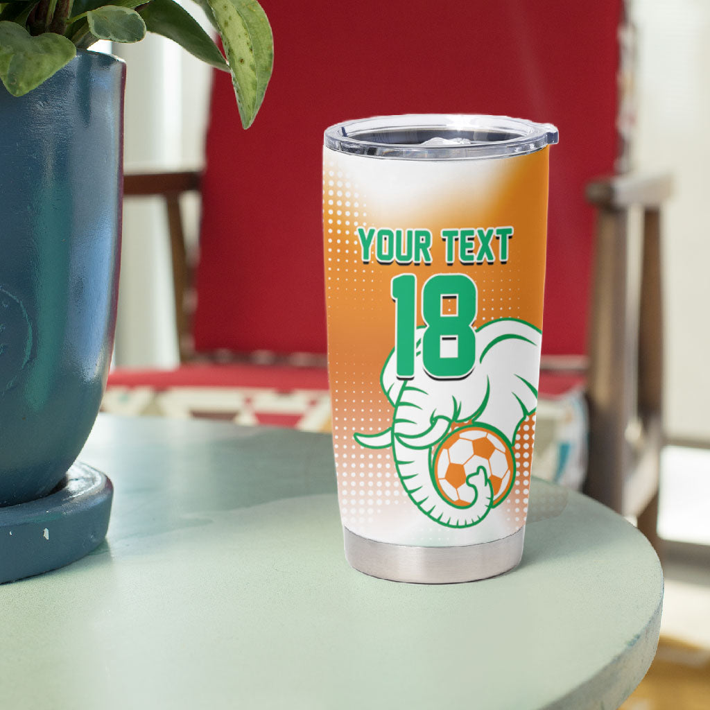 Custom Ivory Coast Football Tumbler Cup Proud Elephant Fan Edition