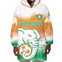 Custom Ivory Coast Football Wearable Blanket Hoodie Proud Elephant Fan Edition