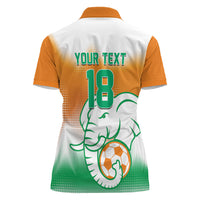 Custom Ivory Coast Football Women Polo Shirt Proud Elephant Fan Edition