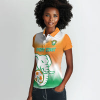 Custom Ivory Coast Football Women Polo Shirt Proud Elephant Fan Edition