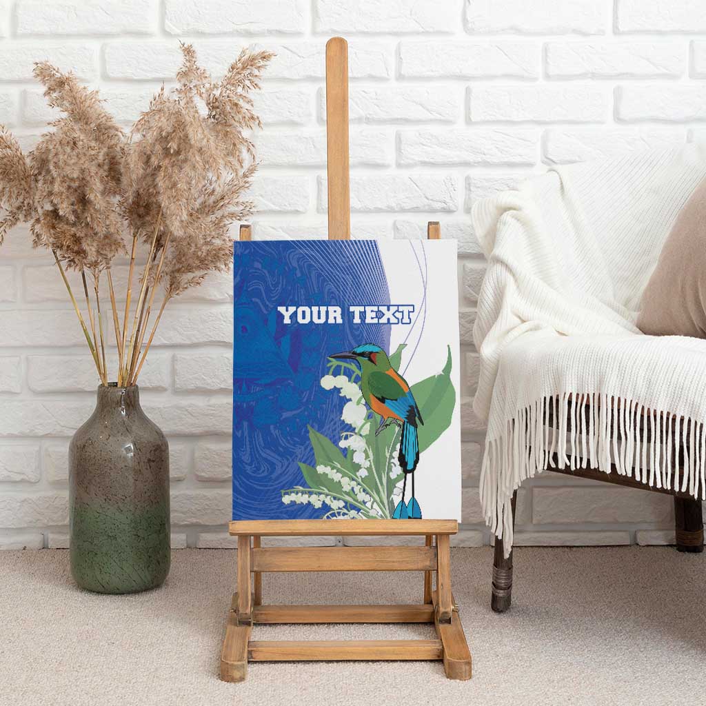 Personalized El Salvador Turquoise Browed Motmot Canvas Wall Art With Yucca Flowers - Wonder Print Shop