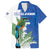 Personalized El Salvador Turquoise Browed Motmot Family Matching Off The Shoulder Long Sleeve Dress and Hawaiian Shirt With Yucca Flowers - Wonder Print Shop