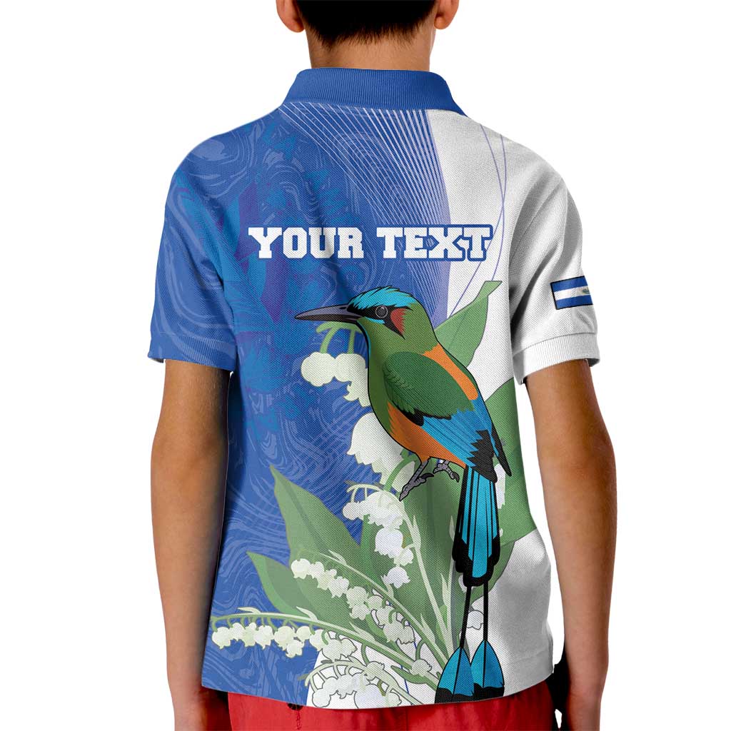 Personalized El Salvador Turquoise Browed Motmot Kid Polo Shirt With Yucca Flowers - Wonder Print Shop