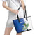 Personalized El Salvador Turquoise Browed Motmot Leather Tote Bag With Yucca Flowers - Wonder Print Shop
