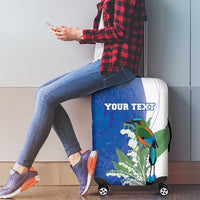 Personalized El Salvador Turquoise Browed Motmot Luggage Cover With Yucca Flowers - Wonder Print Shop