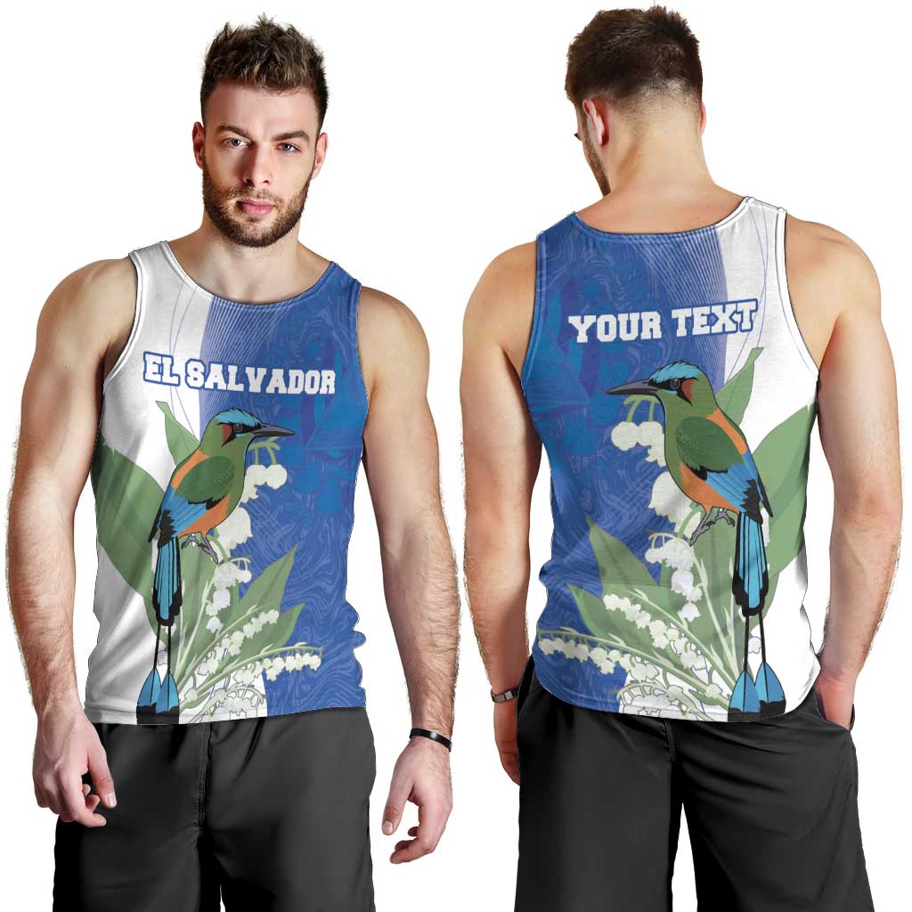 Personalized El Salvador Turquoise Browed Motmot Men Tank Top With Yucca Flowers - Wonder Print Shop
