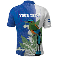 Personalized El Salvador Turquoise Browed Motmot Polo Shirt With Yucca Flowers - Wonder Print Shop