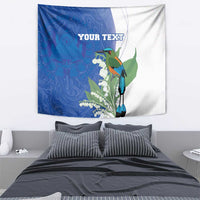 Personalized El Salvador Turquoise Browed Motmot Tapestry With Yucca Flowers - Wonder Print Shop