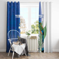 Personalized El Salvador Turquoise Browed Motmot Window Curtain With Yucca Flowers - Wonder Print Shop