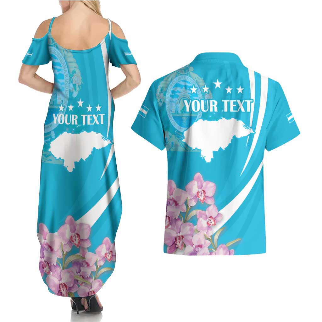 Personalized Honduras Independence Day Couples Matching Summer Maxi Dress and Hawaiian Shirt With White Tailed Deer - Wonder Print Shop