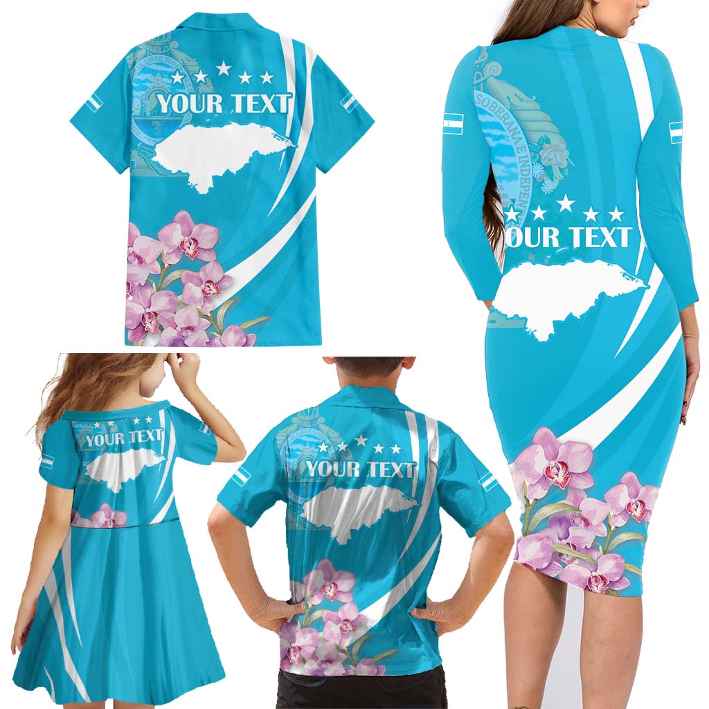 Personalized Honduras Independence Day Family Matching Long Sleeve Bodycon Dress and Hawaiian Shirt With White Tailed Deer - Wonder Print Shop