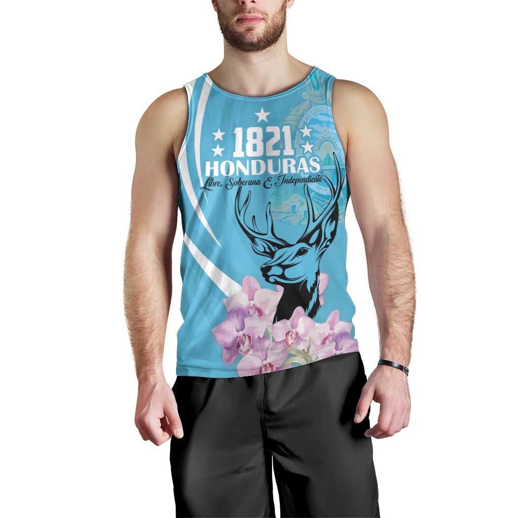 Personalized Honduras Independence Day Men Tank Top With White Tailed Deer - Wonder Print Shop