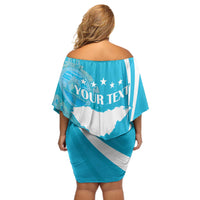 Personalized Honduras Independence Day Off Shoulder Short Dress With White Tailed Deer - Wonder Print Shop