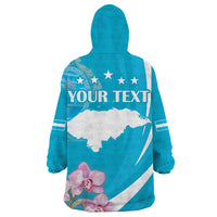 Personalized Honduras Independence Day Wearable Blanket Hoodie With White Tailed Deer - Wonder Print Shop
