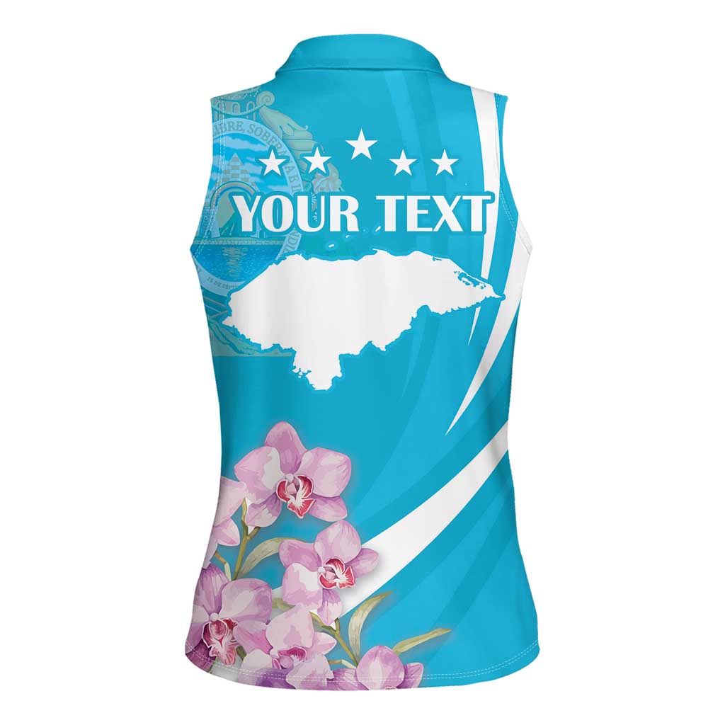 Personalized Honduras Independence Day Women Sleeveless Polo Shirt With White Tailed Deer - Wonder Print Shop